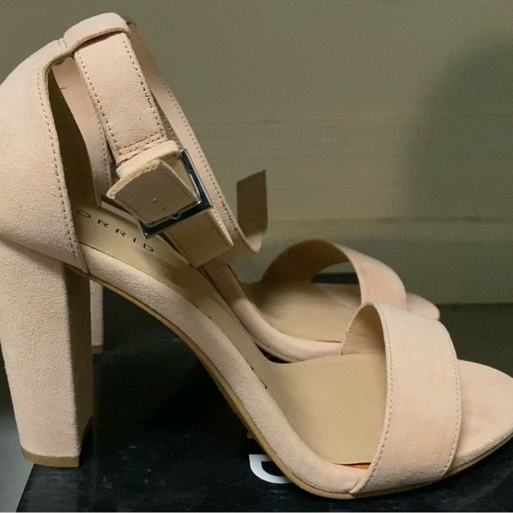 Two Strap Tapered Heel Sandal